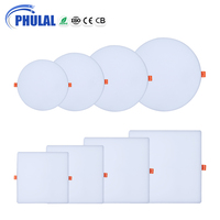 Lumière de plafond de conception moderne en gros, lumière de plafond ronde carrée, lampes de plafond LED, 12w 18w 24w 36w 48w, panneau LED encastré