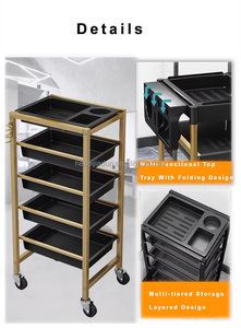 <span class=keywords><strong>Chariot</strong></span> de salon de <span class=keywords><strong>coiffure</strong></span> avec roulettes et 4 tiroirs, <span class=keywords><strong>chariot</strong></span> roulant pour coiffeur, esthéticienne, tatoueur - Product Image 3