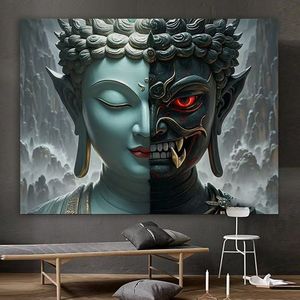 Toile murale décorative imperméable style asiatique, motif démon et Bouddha, pour salon et chambre à coucher - Product Image 4