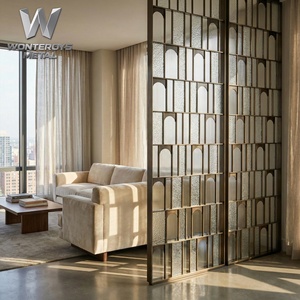 Divisor de Espacios de Acero Inoxidable y Vidrio Artístico Personalizado de Alta Gama para Restaurantes, Hoteles, Vestíbulos, Salones e Interiores - Product Image 3