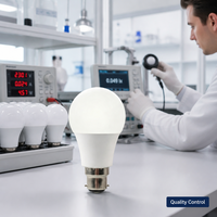 Bombilla LED SMD con Base B22, Sin Parpadeo, AC100~240V, No Regulable, Blanca, de Plástico, A60, Residencial, 10W