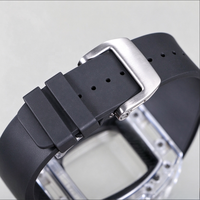 Montre de luxe 055 avec boîtier en cristal, nouveau style, mouvement mécanique intégré squelette, remontage manuel, montre de sport et d'affaires