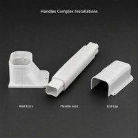 Goulotte de câblage en PVC ignifuge pour climatiseur, installation facile, dissimulation des fils