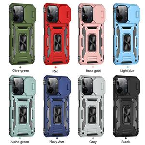 Funda para <span class=keywords><strong>Xiaomi</strong></span> <span class=keywords><strong>Redmi</strong></span> 13C 12 9A 9C A1 + / 12 Pro 11T Pro Slide Camera Ring Stand Armor Protección anticaída Kickstand Cover - Product Image 6