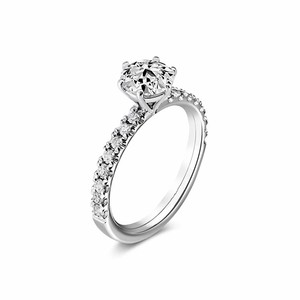 เครื่องประดับอัญมณีชั้นดี SGARIT พร้อมใบรับรอง IGI แหวนทองคำขาว 14K <span class=keywords><strong>เพชร</strong></span>ทรงกลม 1 กะรัต 6.5 มม. <span class=keywords><strong>เพชร</strong></span>เลี้ยงในห้องปฏิบัติการ แหวนหมั้นสำหรับผู้หญิง เครื่องประดับแฟชั่น - Product Image 2