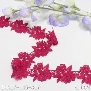 Оптовая продажа, партия, в наличии, 4,5 см, гипюр, химическая кружевная отделка, многоцветная вышивка, кружевная отделка - Product Image 4