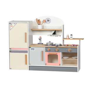 Cuisine en bois et jouets alimentaires réfrigérateur Simulation hotte poêle et lavabo pour jeu de rôle maison de poupée - Product Image 1