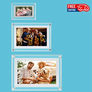 2024 nouvelle vente en gros 5 7 10.1 pouces acrylique cadres Photo numérique lecteur vidéo Photo en ligne pour les cadeaux de fête des mères
