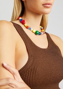 Moda <span class=keywords><strong>Multicolor</strong></span> piedra Natural perla con cuentas collar pulsera pendiente conjunto nueva perla Natural Arco Iris piedra preciosa declaración collar - Product Image 2