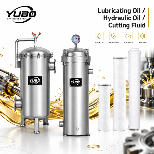 High Flow Cartridge Filter System for Lubricating Oil Hydraulic Oil Cutting Fluid and Metal Processing Coolant