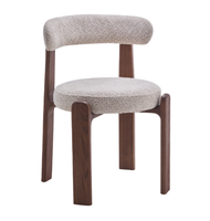 Chaise de salle à manger en bois massif au design nordique moderne, coussin de siège recouvert de tissu, chaise en bois de luxe pour salle à manger