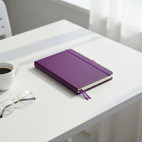 Cuaderno A5 de Tapa Dura al por Mayor, Encuadernación Térmica, Correa de Cuero, Cinta Elástica, Logotipo Personalizado Impreso, Bloc de Notas de Oficina, Diario, 80 Hojas
