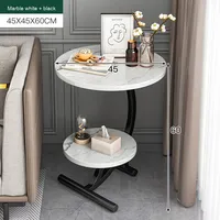 Mini table basse moderne de luxe Armoire latérale en bois à double couche pour le salon Étagère simple avec fonction mobile