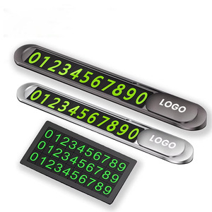 Eonline Carte de stationnement temporaire lumineuse pour voiture Autocollants de stationnement automobile Accessoires intérieurs Plaque de signalisation d'arrêt cachée pour numéro de téléphone - Product Image 1