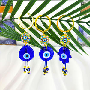 Pendentif perle mauvais œil bleu turc, <span class=keywords><strong>porte</strong></span>-clés perlé transfrontalier, décoration murale en verre artisanal oeil du diable - Product Image 1