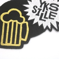 Badges en Textile de forme irrégulière personnalisés, 50 pièces, badge en tissu sergé, Logo de Bus, de bière, pour gilet, bon marché