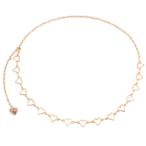 โซ่คาดเอวรูปหัวใจ โลหะผสมสังกะสี แฟชั่นสำหรับสวมใส่ทุกวัน สีทอง สีทองคำขาว - Product Image 5