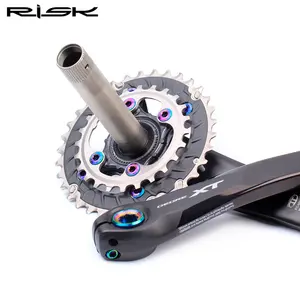 RISK RT124 M7000M8000チタン合金固定ボルトネジセットMTBバイク自転車ディレイラーケーブルディスクブレーキステムキャップキット用