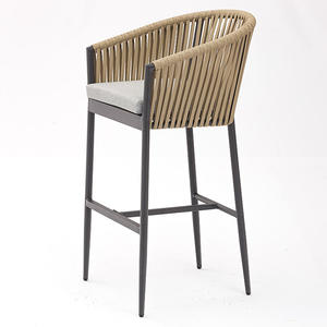 Tabouret haut avec coussin et corde <span class=keywords><strong>Chaise</strong></span> <span class=keywords><strong>de</strong></span> <span class=keywords><strong>bar</strong></span> Design moderne <span class=keywords><strong>de</strong></span> haute qualité Hôtel Bistro Café Terrasse - Product Image 6