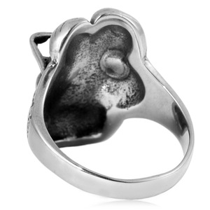 yunnique Skeleton <b>Skull</b> <b>Ring</b> Silver Men's Fashion Jewelry Gift With Glasses Design - Product Image 4