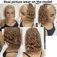 Extensions de Cheveux Synthétiques Premium Tressées Boho Box Bob Courtes de 8" et 10" pour Enfants et Femmes, Crochet Pré-Bouclé, Double Trame Faite à la Machine