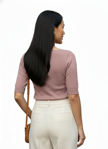 Tops de Punto Delgados de Verano para Mujer, Tejido Elástico Suave y Cómodo, Diseño Ligero y Transpirable para Uso Diario - Product Image 2
