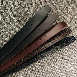 Fábrica al por mayor 3,8 cm de ancho moda cocodrilo sin hebilla cinturones famoso diseñador hombres Top cinturón de cuero genuino sin hebilla - Product Image 3