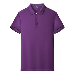 Polo Shirt Solid Color Short Sleeve Moisture Wicking Polyester Daily Wear - Product Image 4