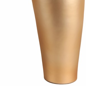 Vaso in metallo a forma di bottiglia con decorazione scultorea sulla parte superiore per l'arredamento del soggiorno, finitura oro, decorazione da tavolo per la casa - Product Image 5