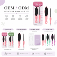 Ensemble professionnel de manucure et pédicure 2 pièces, lime à ongles, fourchette à cuticules, outil de beauté en acier inoxydable, kit pour éliminer les callosités des pieds
