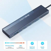 Station d'accueil USB-C 5 en 1, sortie vidéo 4K*60Hz, USB 3.2 Gen2 10 Gbps, charge PD 3.0 100 W, hub USB-C en aluminium pour ordinateurs portables - En stock