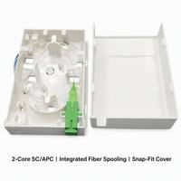 Boîtier de terminaison fibre optique intérieur FTTH SC/APC 2 cœurs, prise murale FTTH 1 port 90x120mm PC/ABS Blanc