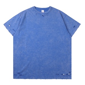 Camiseta de Hombre Vintage, 100% Algodón, Estampado de Logotipo Personalizado, Talla Grande, Desgastada, Rota, Lisa - Product Image 2