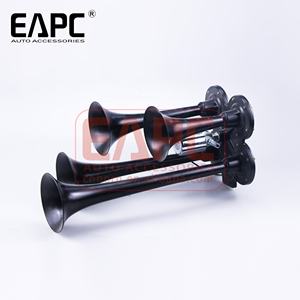 OE 312 trompeta 4 trompeta tren ruidoso camión bocina de aire coche camión barco tren autobús modificado 12V cuerno Metal cromado - Product Image 3