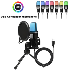 Sf666 <span class=keywords><strong>R</strong></span> Xách Tay USB Microphone RGB Microfone Condensador Dây Chơi Game Mic Cho Podcast Ghi Âm Phòng Thu Trực Tuyến Máy Tính Xách Tay Máy Tính Để Bàn - Product Image 2
