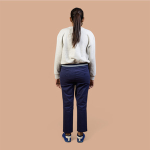 Pantalon chino 100 % coton coupe droite avec taille à boutons ajustable pour femme – Qualité supérieure, dernier design 2026 - Product Image 4