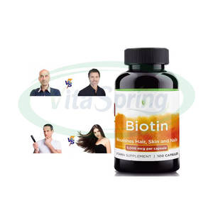 Ausreson Etiqueta Privada vitaminas crudas biotina colágeno queratina B7 suplemento para el crecimiento del cabello 10000mcg tabletas de biotina para el crecimiento del cabello - Product Image 1