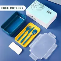 FANGYUAN popolare imballaggio gratuito sicuro per microonde sigillato portatile in plastica per bambini tiffin scatole scomparto pranzo bento box con posate