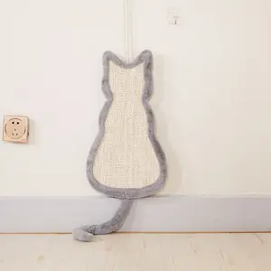 Gato zero placa pendurado parede gatinho padrão moagem garra brinquedo móveis proteção sisal gato zero pad