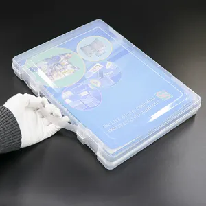 Caixa de lixa portátil para pendurar, caixa transparente à prova d'água para organizador de escritório para papelaria e plástico