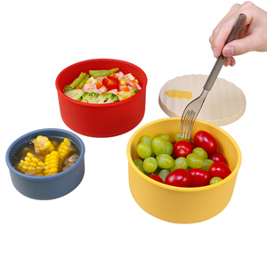 Boîte à lunch en silicone de qualité alimentaire, personnalisée, nouvelle, résistante à la chaleur, réutilisable, étanche, adaptée au micro-ondes et au congélateur, pour fruits, 2026 - Product Image 2
