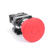 Interrupteur à bouton poussoir autobloquant HUSA XB2 1NO1NC 10A Courant Max IP65 Étanche Plastique Commande d'urgence 22mm