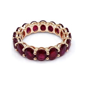Chine Usine Bijoux Offres Spéciales Meilleure Qualité 18K Solide Or Blanc Rubis Mariage Éternité Bague Bande Conceptions pour Femmes - Product Image 2