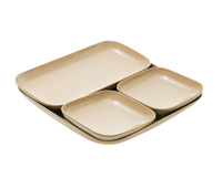 Nouvelle Assiette Carrée Moderne Écologique et Biodégradable en Coque de Riz, Design Flottant Personnalisable pour Usage Domestique – Collection 2026