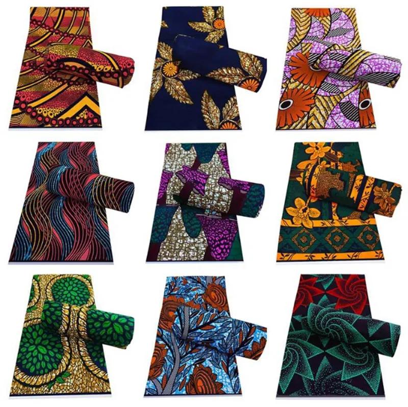 2023 nuova cera africana olandese Ankara 100% cotone Hollandais 100% cotone Tissu Coton vera cera tessuto stampato a cera per indumento