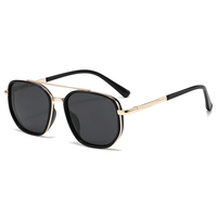 Lunettes de soleil rétro classiques surdimensionnées à double pont en métal pour hommes et femmes, idéales pour la conduite, les activités de plein air, la plage et le sport au quotidien