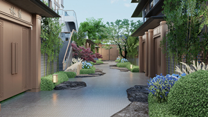 Nexus Villa Design de paysage de parc écologique moderne Planification globale d'écologisation extérieure avec solution de conception graphique de rendu 3D - Product Image 6