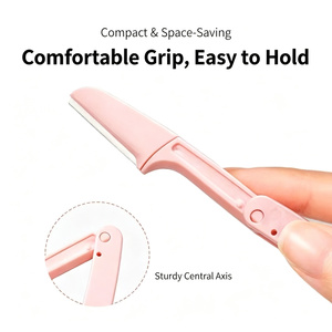 Yuzifei 3pcs Folding Eyebrow Razor Set Stainless Steel Safety Trimmer Slanted Blade Portable Grooming <b>Tools</b> Made China for Women - Product Image 2