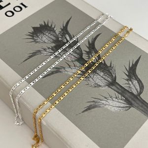 Trendy 18k Gold Vermeil Jewelry Flat Pig Nose Chain <strong>Choker</strong> 925 Sterling <strong>Silver</strong> Necklace for Women - Product Image 3
