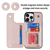 Étui portefeuille de luxe en cuir PU pour iPhone 18 17 16 Pro Max avec porte-cartes, coque antichoc professionnelle
